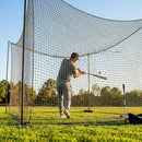 Baseball Batting Cage Net in black, 55ft length, durable for outdoor training