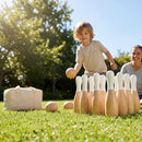 Wooden Skittles Set with 10 Pins and 3 Balls for Outdoor Use - product detail