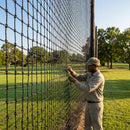 Black anti-litter netting made from HDPP twine for building sites