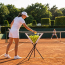 Portable ball caddy for tennis and padel with metal frame and polyester netting - product detail