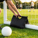 Heavy-duty black football sandbag for secure goal placement - product detail