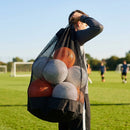 Black sports ball carry bag with mesh material