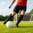 Football socks in various sizes made from a durable polyester blend