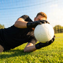 Black goalkeeper gloves with latex palms for football use - product detail