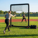 Softball pitching screen with steel frame and foam padding - product detail