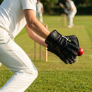 Black Wicket Keeper Gloves for cricket with rubber grip - product detail