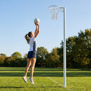 Netball posts with aluminium construction and adjustable height