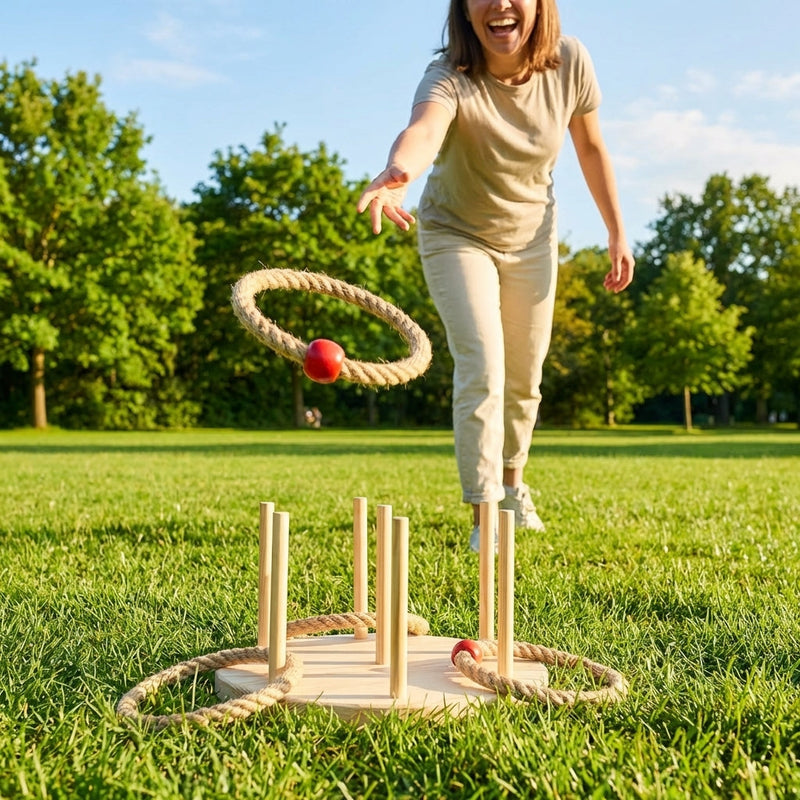 Giant Quoits Game Set - Pine Wood