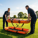 Basket stretcher in orange with stainless steel frame for emergency rescues
