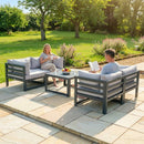 Aluminium Outdoor Sofa Set with Grey Cushions for Garden Use - product detail