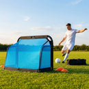 Beach football goal with fluorescent net and aluminium frame