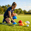 Durable hockey training marker cones in bright colours