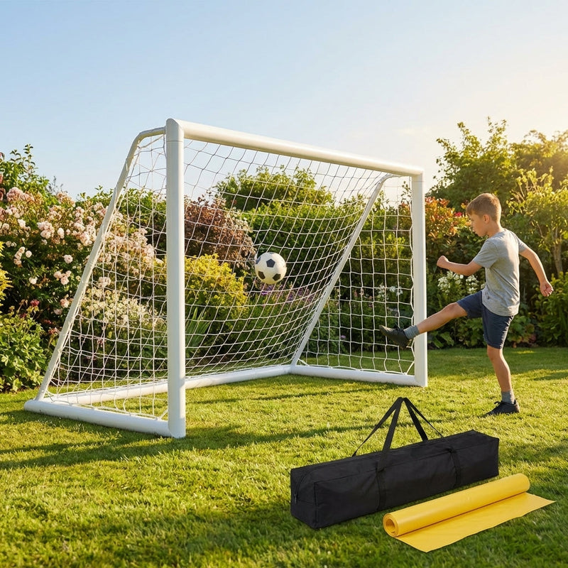 Plastic Football Posts Football Goal Post – 6 x 4ft uPVC for Outdoors