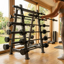 Steel barbell rack set for gym use, featuring a heavy-duty frame. - product detail
