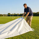 Football Pitch Cover Sheet in white made from 250gsm PVC