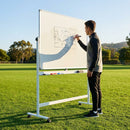 Mobile whiteboard with aluminium frame and 360° wheels