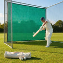 Green cricket net saver made from durable polyester mesh - product detail