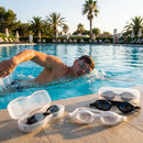 Swimming goggles available in black, grey, and white with anti-fog lenses - product detail
