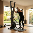 Ski Exercise Machine, black with aluminium frame, for home fitness