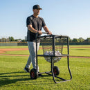 Baseball ball carry cart with steel frame and mesh netting