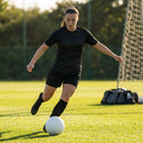 Black football shirt made of lightweight polyester with geometric print - product detail
