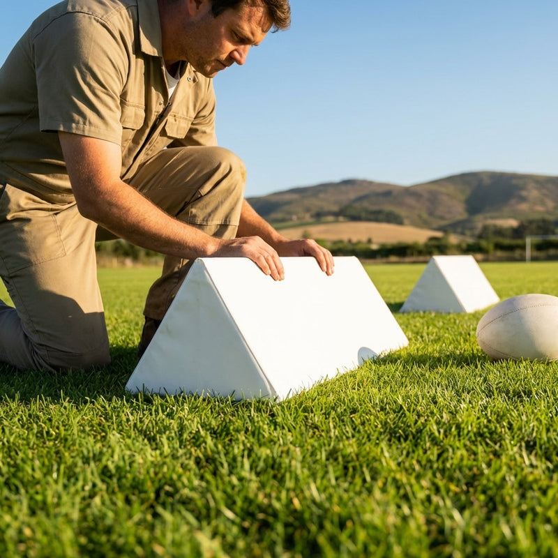 Rugby Pitch Advertising Wedges – Weatherproof & Stable