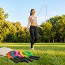 Plastic skipping ropes with HDPE handles in assorted colours