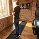 Black rubber darts mat with distance markers - product detail