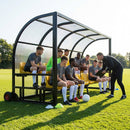 Aluminium sports team shelter with two tiers for sports facilities - product detail