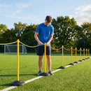 Fluro yellow astroturf crowd control barrier, sports events