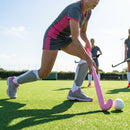 Hockey shin pads in Grey and Pink with reinforced polypropylene shell - product detail