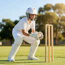 Junior cricket wicket keeper pads with cane and foam construction