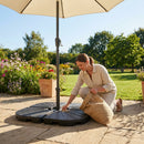Black parasol base weights, heavy duty PVC for garden use - product detail