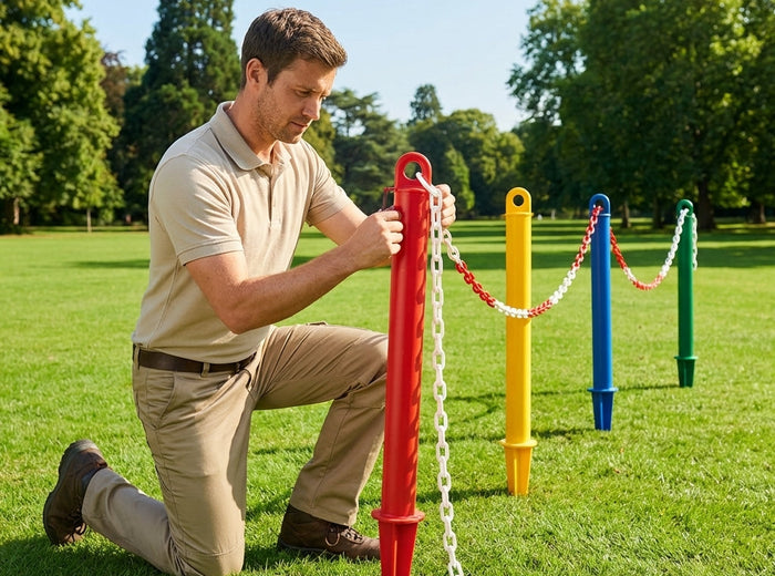 Ground Spike Plastic Post & Chain