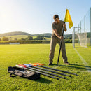 Spring-loaded football corner flags in various colours with weatherproof PVC poles