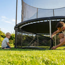 Black trampoline safety net skirt with durable PE mesh - product detail