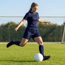 Navy blue football shorts made from 100% polyester
