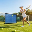 Tennis Net Targets in blue and green attached to a net