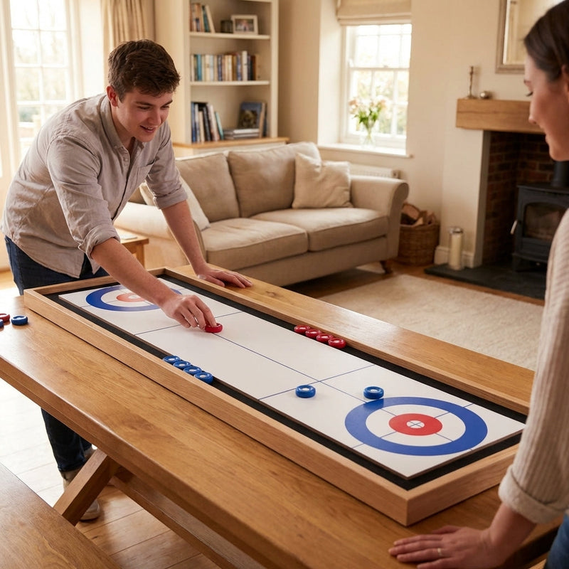 Tabletop Curling & Shuffleboard Game Set