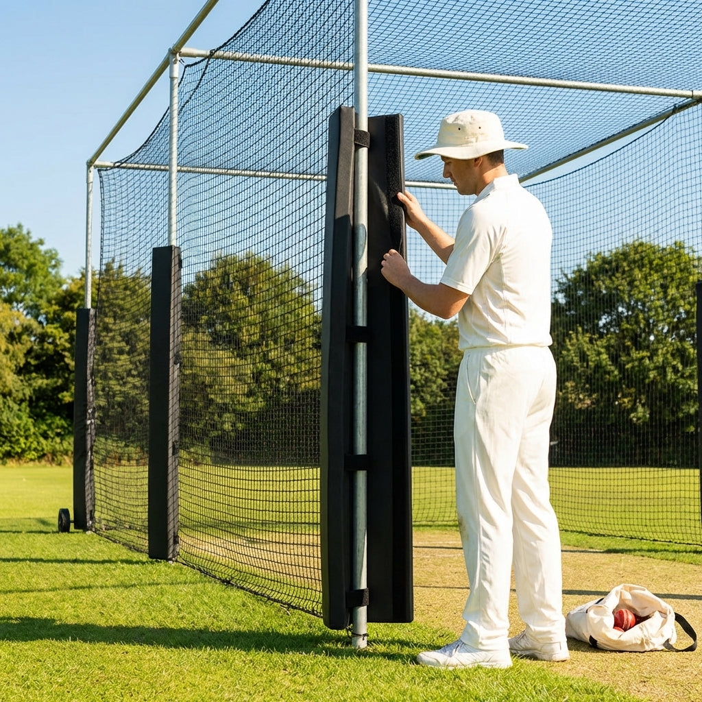 Cricket Cage Protective Pads - Black, Foam Lined