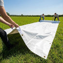 Heavy duty tarpaulin with brass eyelets and grab handles - product detail