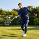 Men's quarter zip tracksuit top, lightweight polyester