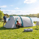 6-man camping tent with waterproof polyester for outdoor use