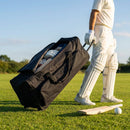 Cricket players set with gloves, pads, abdo guard, and wheelie bag - product detail