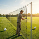 Custom pitch divider netting system with galvanised steel posts