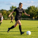 Black football shirt made of lightweight polyester with geometric print
