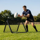 Rugby rebounder with adjustable angles and durable steel frame