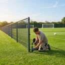 Football pitch spectator barrier system for secure sports fields