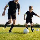 Blue and yellow sports armband made from elastic polyester - product detail