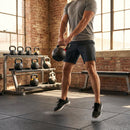 Cast iron kettlebell in various sizes and colours for gym workouts